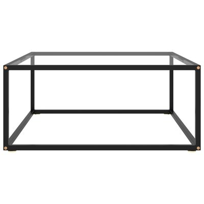 vidaXL Soffbord svart med härdat glas 80x80x35 cm