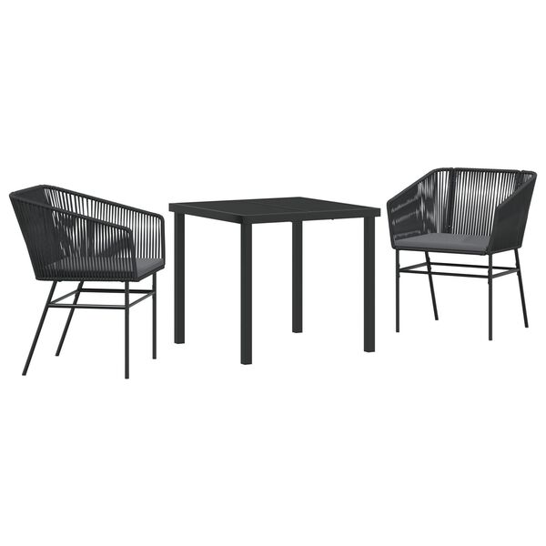 vidaXL Tr&auml;dg&aring;rdsm&ouml;belset 9 pcs Svart Poly rattan