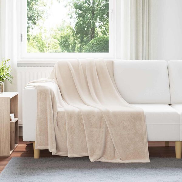 vidaXL Kastfilt Beige 150 x 200 cm Fleece