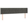 vidaXL Sänggavel LED mörkgrå 203x16x78/88 cm sammet