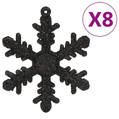 vidaXL Julgranskulor 111 delar svart polystyren