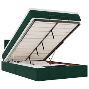 vidaXL Ottoman s&auml;ngram med madrass m&ouml;rkgr&ouml;n 120x200 cm sammet