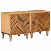 vidaXL S&auml;ngbord 2 st Brun 40 x 33,5 x 46 cm Massivt mangotr&auml;