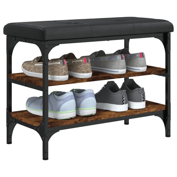 vidaXL Skob&auml;nk r&ouml;kf&auml;rgad ek 62x32x47 cm konstruerat tr&auml;