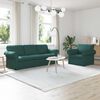vidaXL Soffa 180cm 2 pcs M&ouml;rkgr&ouml;n Metall