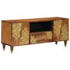 vidaXL TV-sk&aring;p med l&aring;da Honung brun 105 x 33 x 46 cm Massivt mangotr&auml;
