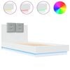 vidaXL S&auml;ngram med huvudgavel och LEDs vit 90x200 cm
