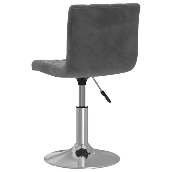 vidaXL Snurrbar matstol m&ouml;rkgr&aring; sammet