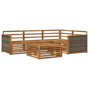 vidaXL Utomhussoffset 5 pcs Naturlig Massivt Akaciatr&auml;