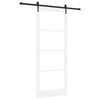 vidaXL Skjutd&ouml;rr Vit 93 x 232 cm Massivt talltr&auml; och glas