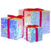 vidaXL Prismatisk iriserande LED-presentbox 3 st Flerf&auml;rgsdesign