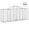 vidaXL Gabioner b&aring;gformade 25 st 200x50x80/100 cm galvaniserat j&auml;rn