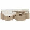 vidaXL Tr&auml;dg&aring;rdsoffset 7 st Beige konstrotting