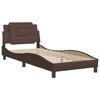 vidaXL Bed Frame without Mattress "Zadar" Brown 100x200 cm Faux Leather