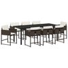 vidaXL Tr&auml;dg&aring;rdsm&ouml;belset 9 pcs Brun konstrotting
