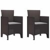 vidaXL Tr&auml;dg&aring;rd Stol 2 pcs Brun Polypropylen