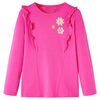 T-shirt med l&aring;nga &auml;rmar f&ouml;r barn m&ouml;rk rosa 140