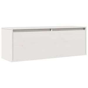 vidaXL V&auml;ggsk&aring;p vit 100x30x35 cm massiv furu