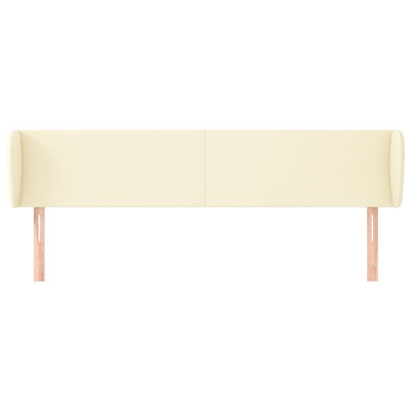 vidaXL S&auml;nggavel med kanter gr&auml;ddvit 163x23x78/88 cm konstl&auml;der