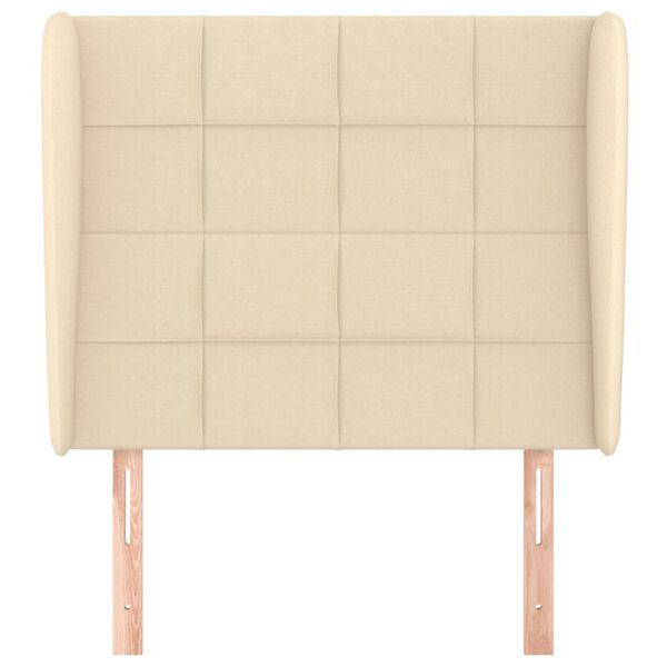 vidaXL S&auml;nggavel med kanter gr&auml;ddvit 103x23x118/128 cm tyg