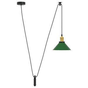 vidaXL Taklampa h&ouml;jdjusterbar E27 glans gr&ouml;n &Oslash; 22 cm metall