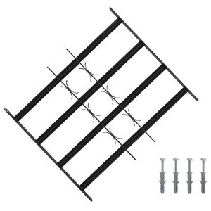 vidaXL S&auml;kerhetsgaller f&ouml;r f&ouml;nster med 4 tv&auml;rg&aring;ende stolpar 3 pcs