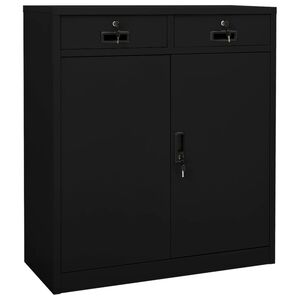 vidaXL Dokumentsk&aring;p svart 90x40x102 cm st&aring;l