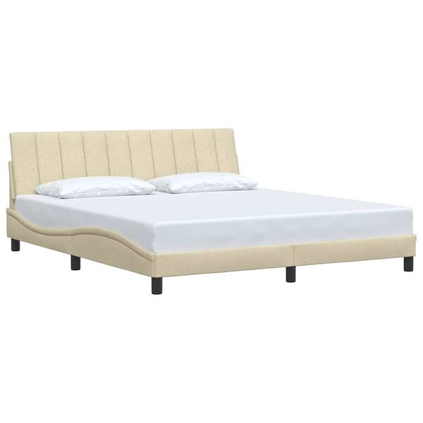 vidaXL Bed Frame without Mattress "Hanko" Cream 180x200 cm Fabric