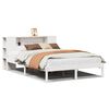 vidaXL S&auml;ng med bokhylla utan madrass vit 120x200 cm massiv furu