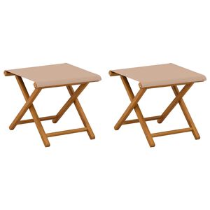 vidaXL Deck Chair 2 st Massiv Eukalyptus Tr&auml; Taupe