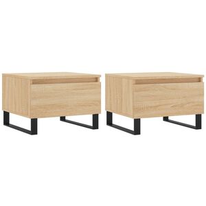 vidaXL Soffbord 2 st sonoma-ek 50x46x35 cm konstruerat tr&auml;