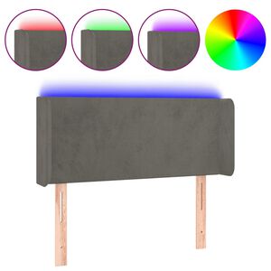 vidaXL S&auml;nggavel LED m&ouml;rkgr&aring; 83x16x78/88 cm sammet
