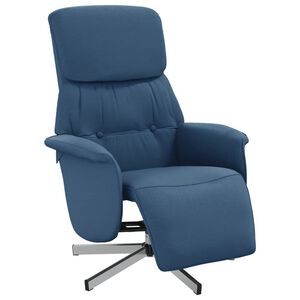 vidaXL Reclinerf&aring;t&ouml;lj med fotst&ouml;d bl&aring; tyg