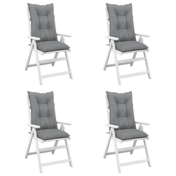 vidaXL Stolsdynor 4 st grå 120x50x7 cm tyg