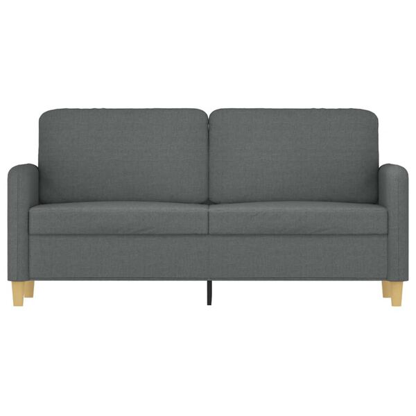 vidaXL Soffa 2-sits m&ouml;rkgr&aring; 140 cm tyg