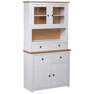 vidaXL Vitrinsk&aring;p vit 93x40,5x180 cm massiv furu panama