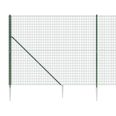 vidaXL Stängsel med markspett grön 1,4x25 m