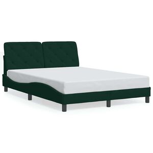 vidaXL Bed Frame without Mattress Dark Green 120x200 cm Velvet