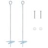 vidaXL Jordankare 2 pcs Silver &Oslash;10 x 50 cm Galvaniserat metall