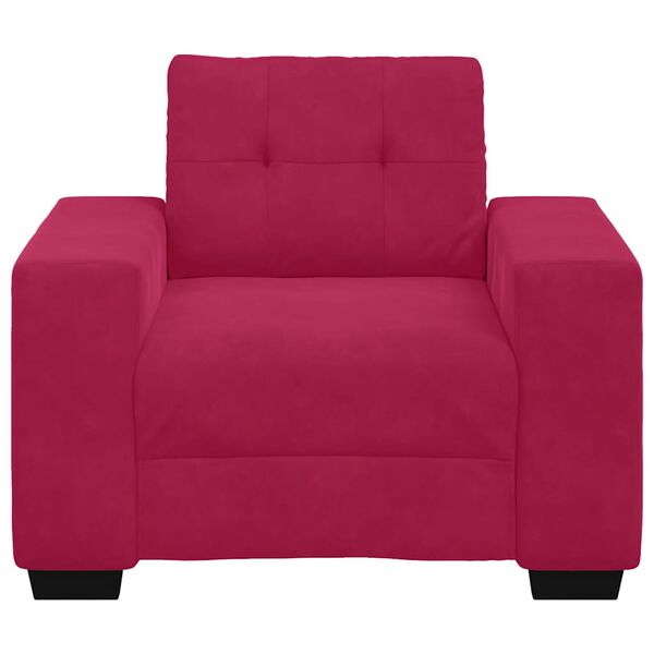 vidaXL Soffstol vinr&ouml;d 60 cm sammet