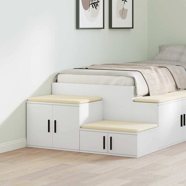 vidaXL F&ouml;rvaringssk&aring;p 2 pcs Vit 118 x 41 x 40 cm Konstruerat tr&auml;