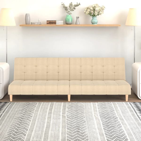 vidaXL B&auml;ddsoffa 2-sits gr&auml;ddvit tyg