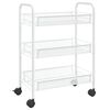 vidaXL Rullvagn 3 v&aring;ningar vit 46x26x64 cm j&auml;rn