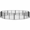 vidaXL Hundgrind 10 pcs Svart 100 x 60 cm Galvaniserat St&aring;l