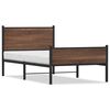 vidaXL S&auml;ngram utan madrass metall brun ek 107x203 cm