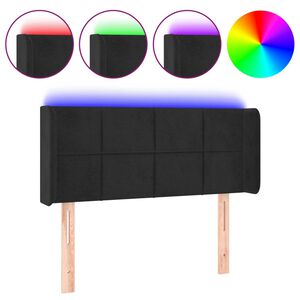 vidaXL S&auml;nggavel LED svart 83x16x78/88 cm sammet