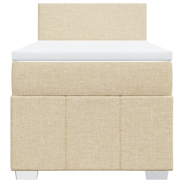 vidaXL Rams&auml;ng med madrass gr&auml;ddvit 90x190 cm tyg