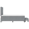 vidaXL B&auml;ddfj&auml;der med madrass med huvudgavel Ljusgr&aring; 120 x 200 cm tyg