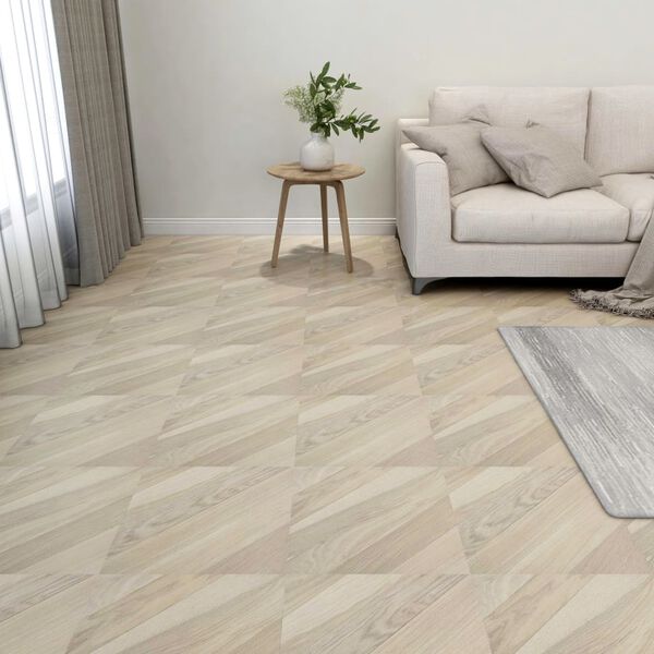 vidaXL Självhäftande golvplankor 20 st PVC 1,86 m² beige ränder