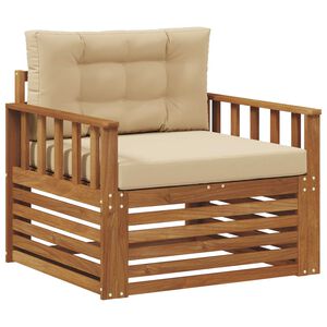 vidaXL Utomhussoffset Massivt akaciatr&auml; och polyester Naturf&auml;rg